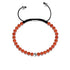 Koralle | 925 Sterling Silber | Fokus Edelstein Makramee Armband